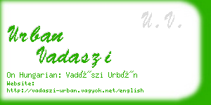 urban vadaszi business card